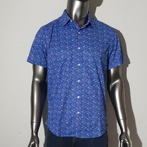 NWOT Rev3 Patterned Polo Shirt - Medium - Blue